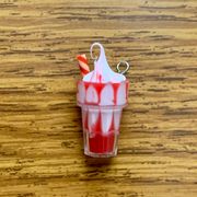 Red Milkshake Charm Pendant