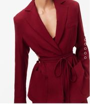 ZARA (SET)Brand new with tags  limited edition burgundy cutout blazer and Pants