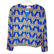 Vintage 80s Adrianna Papell Aztec Pineapple Career Button Blazer