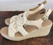 Soul Naturalizer Crochet Espadrille Wedge Sandal Size 8.5