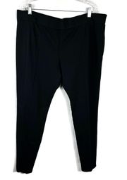 Black Tapered Fit High Rise Stretch Pull On Plus Size Slack Pants 2X