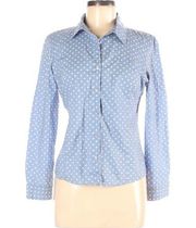 Garnet hill polka dot button down shirt