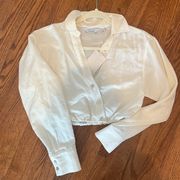 & other stories white cropped button down NWT