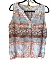 Lucy & Laurel blouse boho bohemian hippie tank top soft xl lightweight