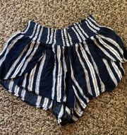 Navy And Blue Flowy Shorts