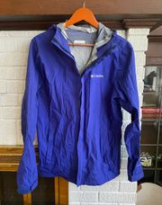 Columbia Omni-Wick Windbreaker Rain Hooded Lightweight Jacket Blue Indigo Size S