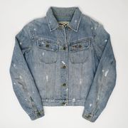 Vintage 90s American Living Paint Splatter Denim Jacket