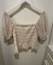 Organza Sleeve Crop Top