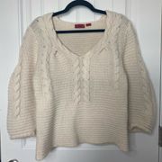 Hugo Hugo Boss Chunky Cream Knit Sweater Sz L