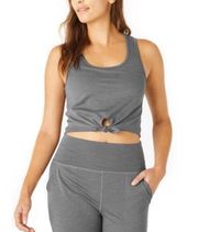 Beyond Yoga Women's Favorite Lounge Cropped Ribbed Heather Grey Tank Top Size M