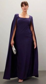 RTR 
Marchesa Notte
Cape Column Gown Purple Floor Length Size 4 elegant dinner
