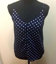 dark blue polka dot tank top