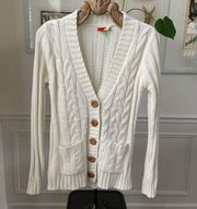 Fervour ModCloth Fisherman Cardigan Sweater Ivory L