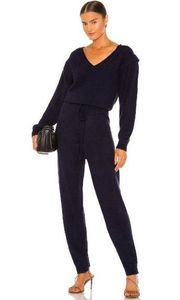 Central Park West Homes Knit Jumpsuit in Blue Large Womens sweater