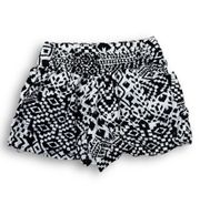 White Black Geometric Print Mini Shorts