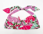 NANETTE LEPORE Bikini Swim Top Floral Cutout Retro Style Swim Tie Neck SZ Small