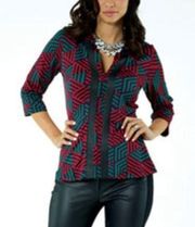 HP! Tracy Negoshian Laura Twisted Triangle Ruby Top (XS)