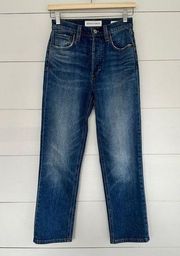 Aritzia Denim Forum 24 Arlo High Rise Straight Jeans Button Fly