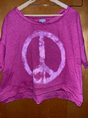 Womens Cropped Peace Sweatshirt Size X-Large