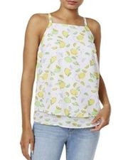 Maison Jules Tiered Lemon Print Top sz XXL