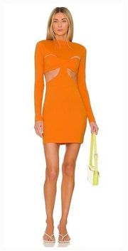 h:ours Antonella Mini Dress in Bright Orange