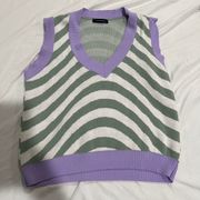 ASOS Purple And Green Striped Sweater Vest