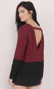 Open Back Color Block Sweater