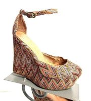 Jeffrey Campbell 70s Vibe Covered Platform Wedges Size 8