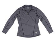 Mountain Hardwear 1/4 Zip Pullover Sun Shirt Long Sleeve Lightweight Gray Womens