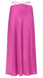 FARM RIO MIDI Skirt in Fuschia Beaded Tassels ECOVERO Size XS NWT Banana Tag