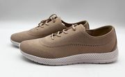 Gerda Lace-up Comfort Sneaker Walking Shoes Perforated Tan Size 11