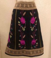 NWT gorgeous embroidered  wool blend skirt. UK Sz 8 and US Sz 4