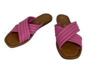 Word For Word Flat Sandal Pink Women's 10 Leather Upper Evereve