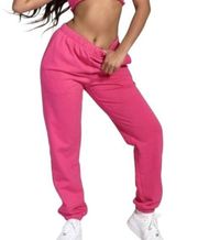 NWOT Naked Wardrobe Hot Pink Sweatpants Joggers Size LARGE New