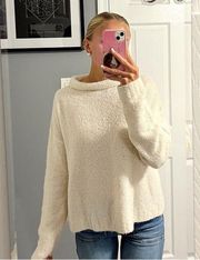 MILLY Cashmere Blend Cream Cowl Neck Sweater