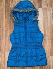 New York & Company Teal Puffer Vest