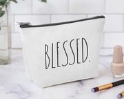 Rae Dunn Cosmetic Blessed Bag for Makeup & Toiletries Zipper Pouch Travel Trendy