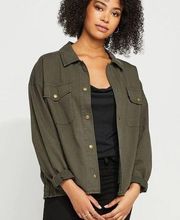 GENTLE FAWN Winslow Utility Military Jacket Shacket in Washed Olive Size S