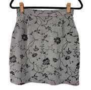 Newport News Gray Black Floral Mini Skirt