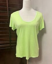 Sundry Womens T-Shirt Green Short Sleeve Scoop Neck USA Casual Knit Top 2 New