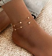 SheIn  Star Layered Copper Gold Anklet