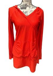 Athleta Red Swimsuit Pool Beach Coverup Hooded Womens S