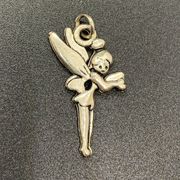 Vintage Silver Tone Tinkerbell Fairy Charm Pendant 1"