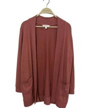 Market & Spruce Dusty Rose Cardigan Size Medium Petite