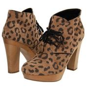 Rebecca Taylor Leone Leopard Print Heeled Booties