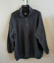 Black Ribbed 1/4 Zip Pullover