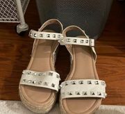 White Sandals With Studs