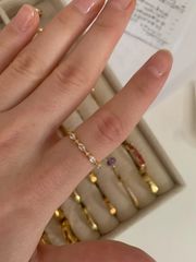 Sterling Silver Sparkly Diamond Dainty Ring Gold Plated