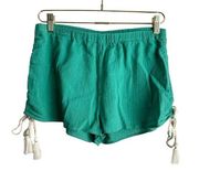 Free People  Flowy Shorts Women's M Green Cinched Sides Lightweight Summer