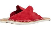 SEAVEES Ocean Park Mule Cherry Suede Espadrille Flats Shoes 7 Red NIB NWT